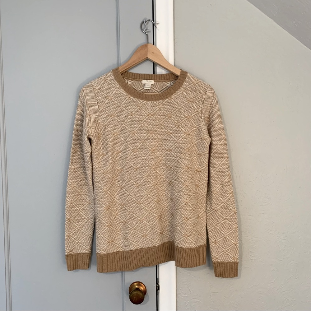 J. Crew Jacquard Sweater in Camel